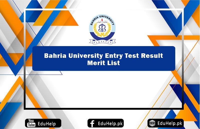 Bahria University Entry Test Result Merit List