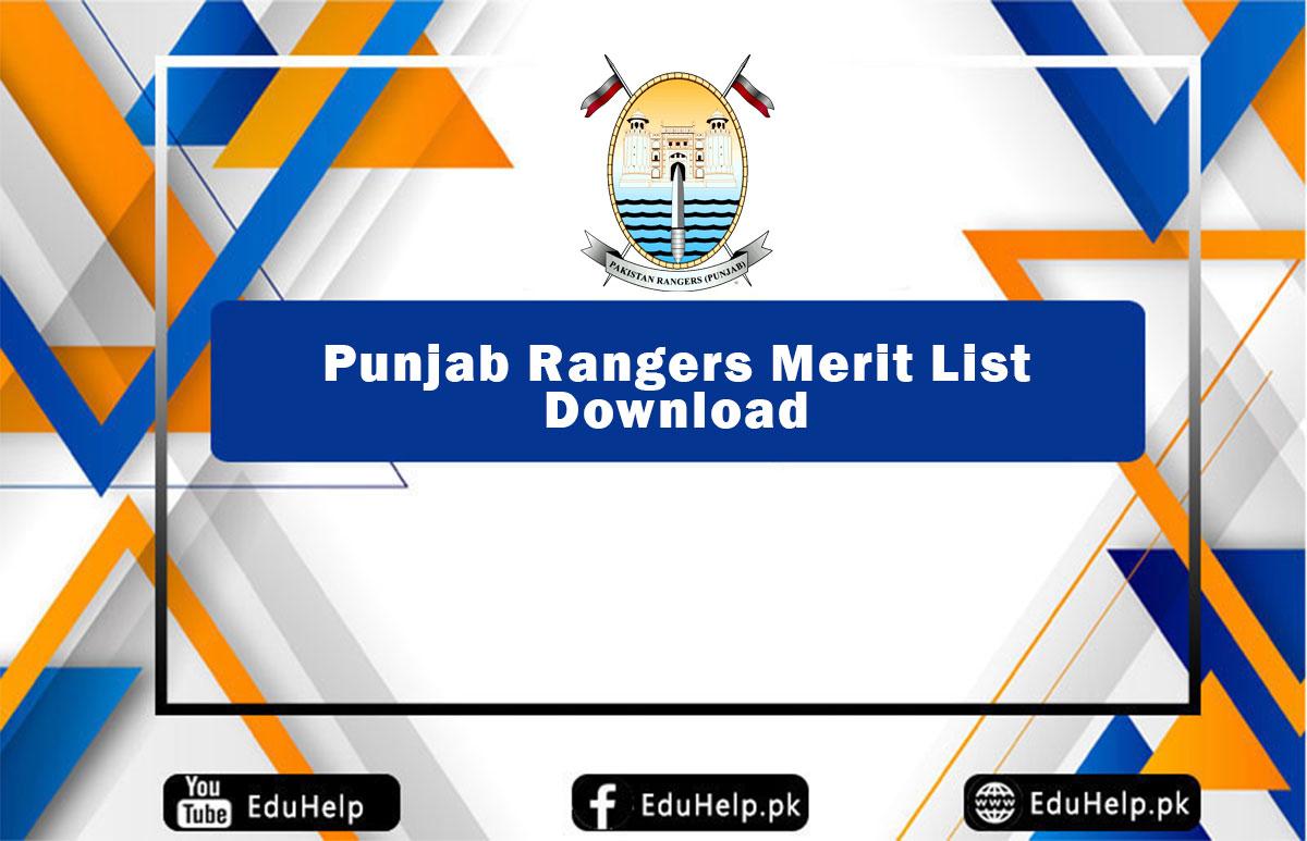 Punjab Rangers Merit List Download pdf Call Letter