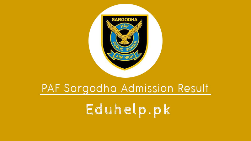 PAF Sargodha Admission Result