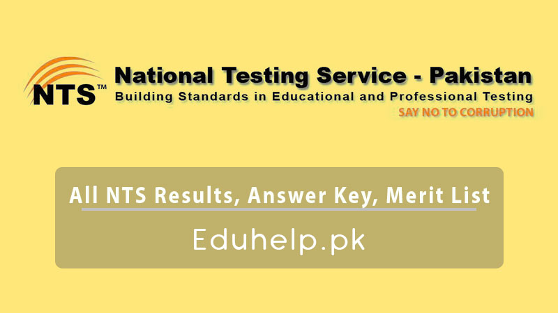 All NTS Result By CNIC Name Answer Key, Merit List