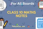 Class 10 Maths Notes