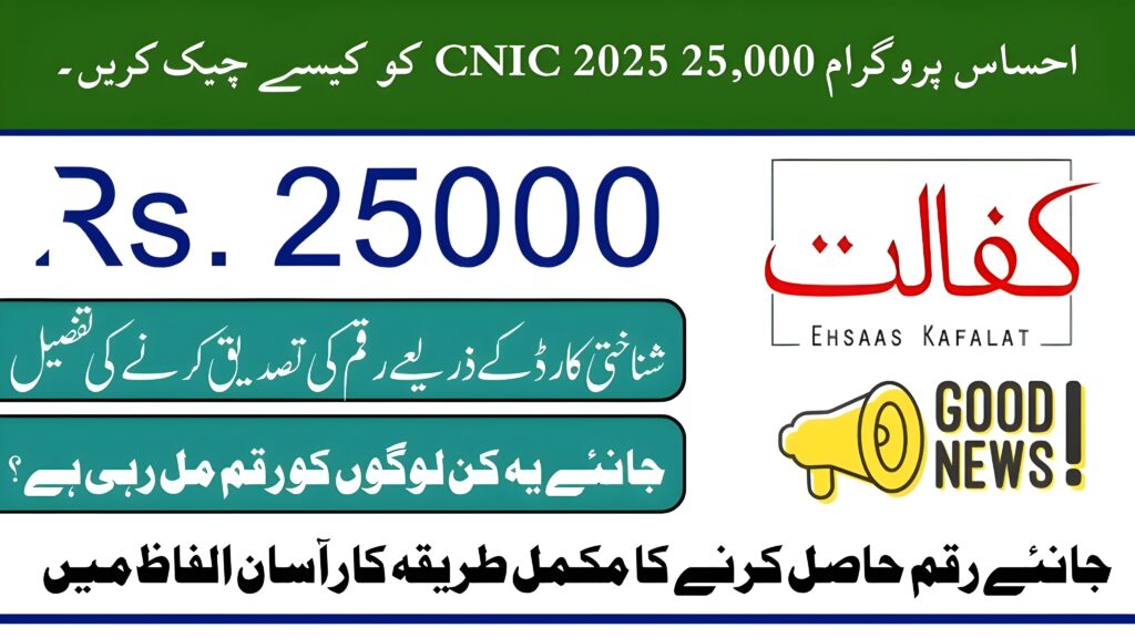 Ehsaas Program 25,000 CNIC Check 2025 — CNIC Confirmation, Eligibility & How to Receive